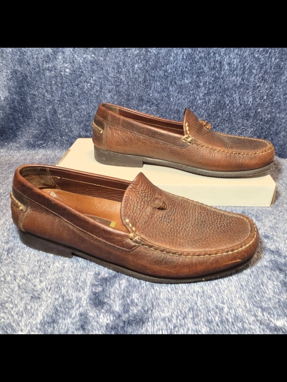 Men's Johnston & Murphy Brown Pebbled Leather Driving Loafer